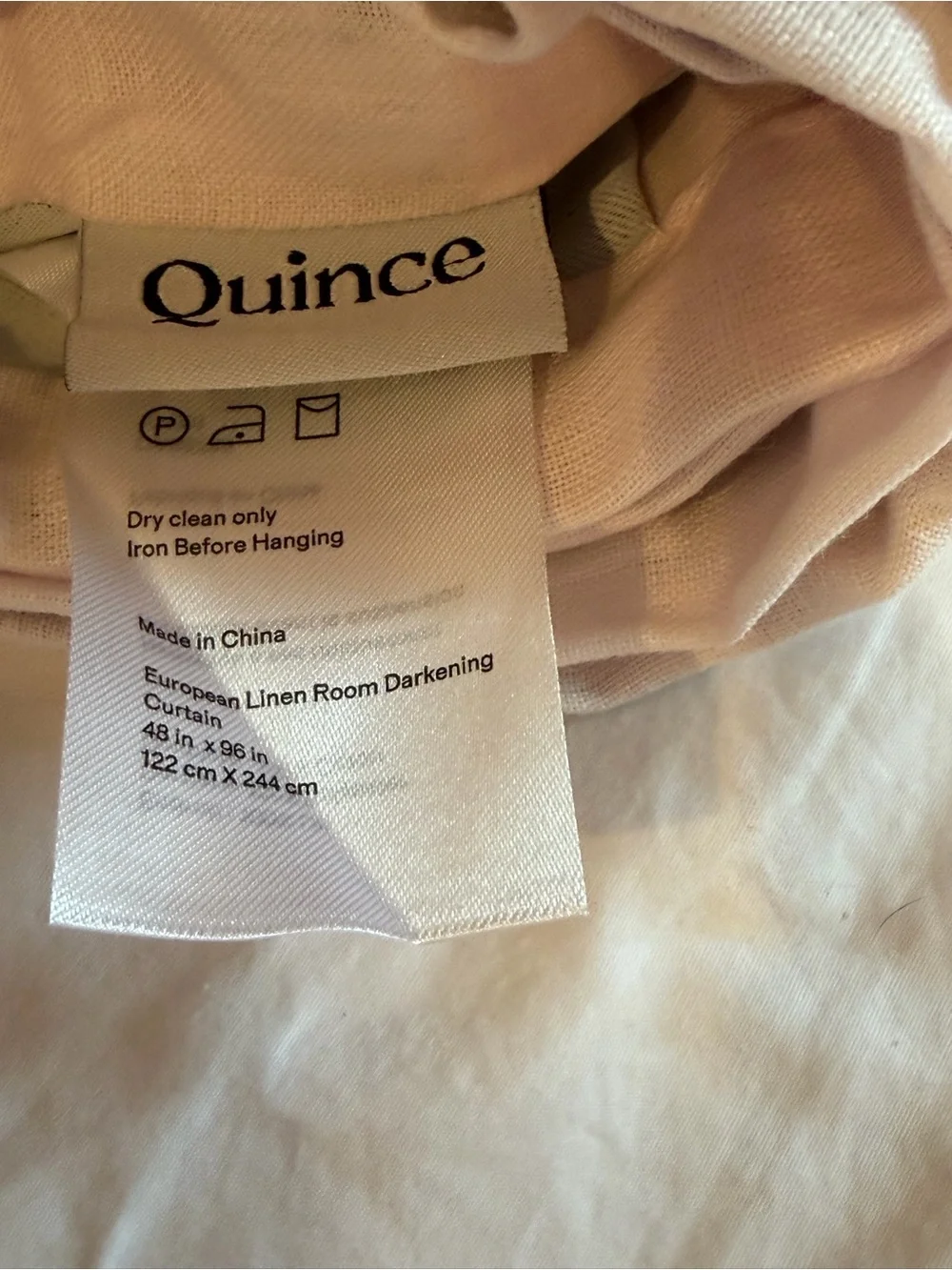 Quince 48x96 European Linen Room Darkening Curtain Vintage Blush Single Panel